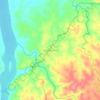 Carte topographique Antsapanana, altitude, relief
