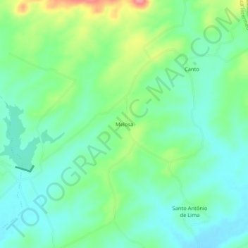 Carte topographique Melosa, altitude, relief