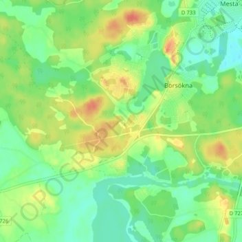 Carte topographique Stensborg, altitude, relief