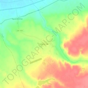 Carte topographique Volta do Vale, altitude, relief