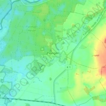 Carte topographique Palingen, altitude, relief