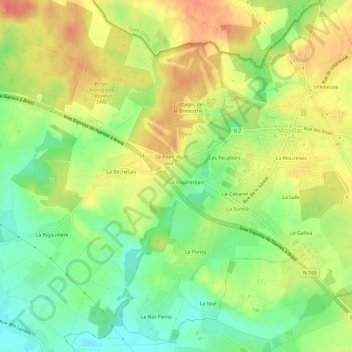 Carte topographique La Coullardais, altitude, relief