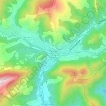 Carte topographique Camprodon, altitude, relief