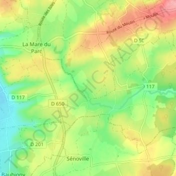 Carte topographique Durécu, altitude, relief