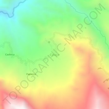 Carte topographique Colaya, altitude, relief