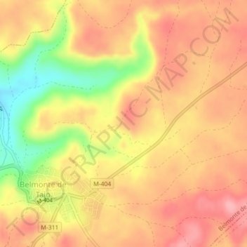Carte topographique Carihuela, altitude, relief