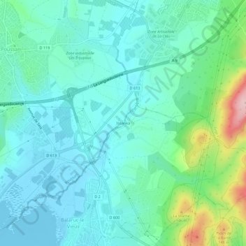 Carte topographique Issanka, altitude, relief