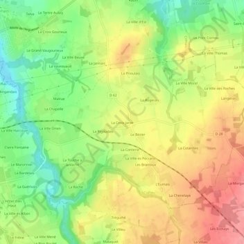 Carte topographique La Croix Janet, altitude, relief