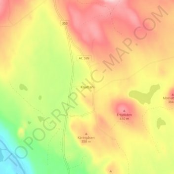 Carte topographique Knaften, altitude, relief