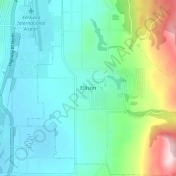 Carte topographique Ellison, altitude, relief