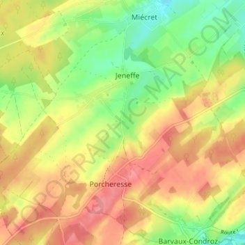 Carte topographique Poncia, altitude, relief