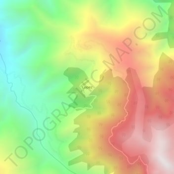 Carte topographique Lopez, altitude, relief