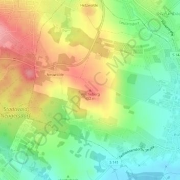 Carte topographique Wacheberg, altitude, relief