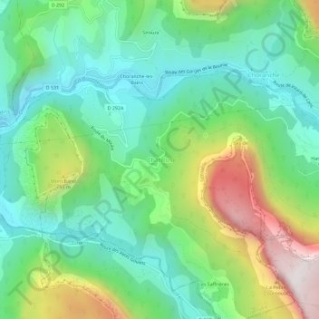 Carte topographique Châtelus, altitude, relief