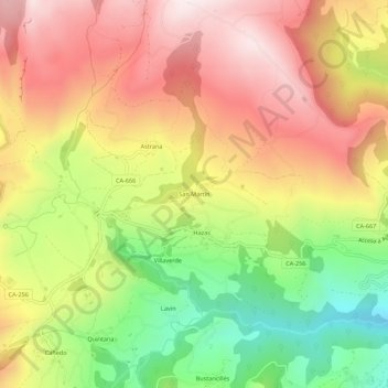 Carte topographique San Martín, altitude, relief