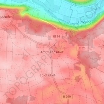Carte topographique Amtmannsdorf, altitude, relief