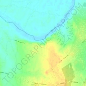 Carte topographique Gangani - The Grand Canyon Of Bengal, altitude, relief