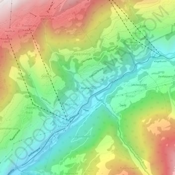 Carte topographique Äbunacher, altitude, relief