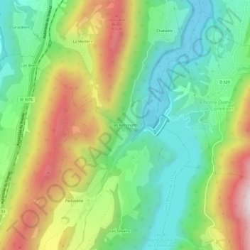Carte topographique Les Rossinants, altitude, relief