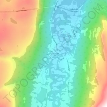 Carte topographique Gorži - Fossen, altitude, relief