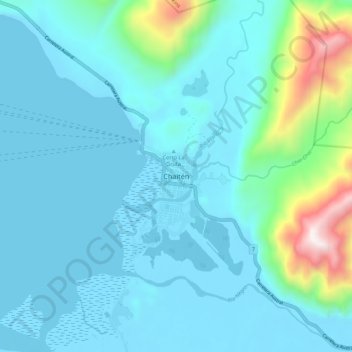 Carte topographique Chaitén, altitude, relief