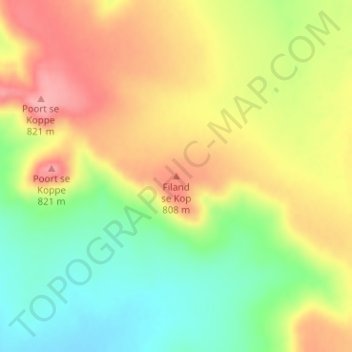 Carte topographique Filand se Kop, altitude, relief