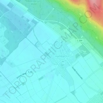 Carte topographique Schloss Hambach, altitude, relief