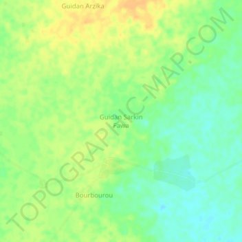 Carte topographique Guidan Sarkin Fawa, altitude, relief