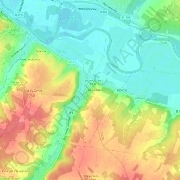 Carte topographique Les Falloirs, altitude, relief