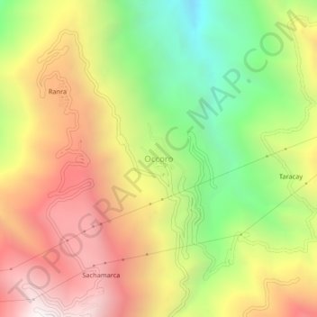 Carte topographique Occoro, altitude, relief