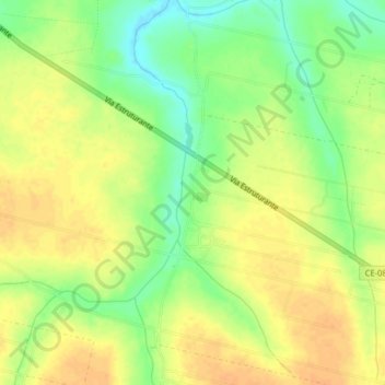 Carte topographique Cariri, altitude, relief