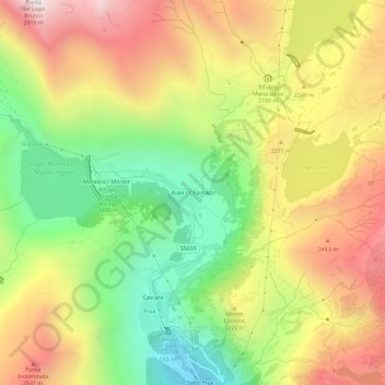 Carte topographique Riale, altitude, relief