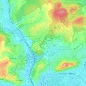 Carte topographique Bois La Dame, altitude, relief