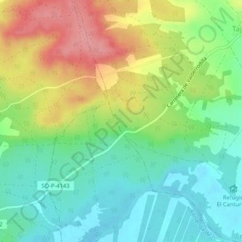 Carte topographique El Cargue, altitude, relief