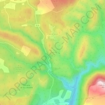 Carte topographique Gardanne, altitude, relief