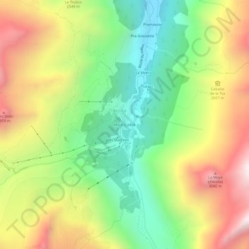Carte topographique Mont-Collon, altitude, relief