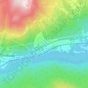Carte topographique Tegefjäll, altitude, relief