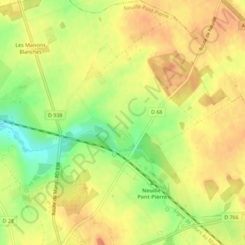 Carte topographique Thoriau, altitude, relief