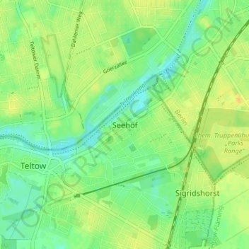 Carte topographique Seehof, altitude, relief