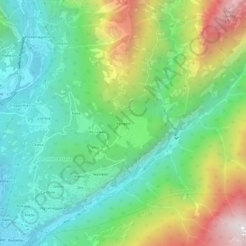 Carte topographique Altoggio, altitude, relief