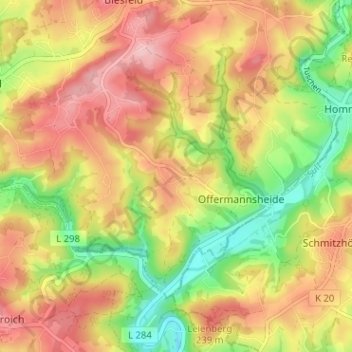 Carte topographique Engeldorf, altitude, relief