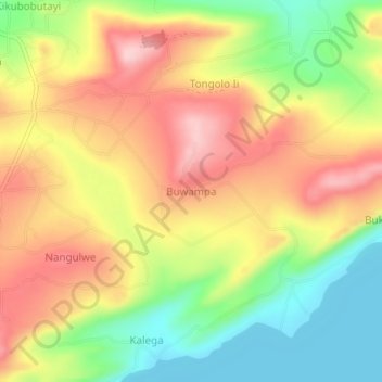 Carte topographique Buwampa, altitude, relief