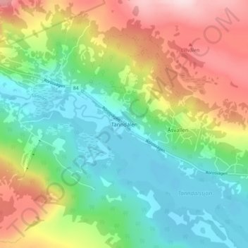 Carte topographique Tänndalen, altitude, relief