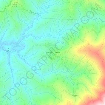 Carte topographique Maxial da Ladeira, altitude, relief