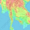 Carte topographique Thailand, altitude, relief