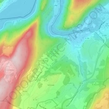 Carte topographique Maissiat d'en Bas, altitude, relief