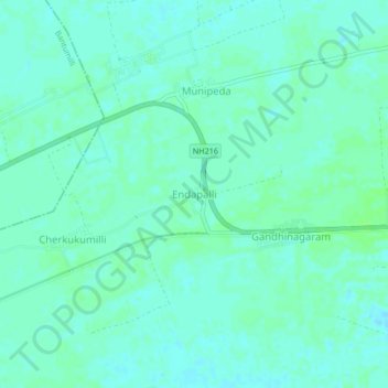 Carte topographique Endapalli, altitude, relief