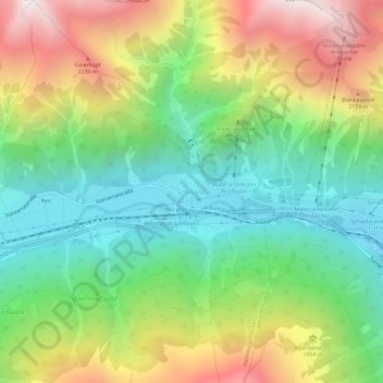 Carte topographique Schnann, altitude, relief