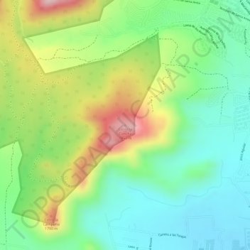 Carte topographique Cerro la Concha, altitude, relief