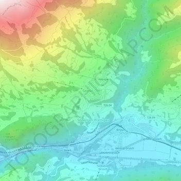 Carte topographique Schlossbündti, altitude, relief